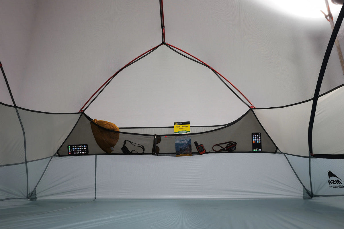 MSR Hubba Hubba™ LT 3-Person Backpacking Tent Outdoor Action- End Pocket Detail