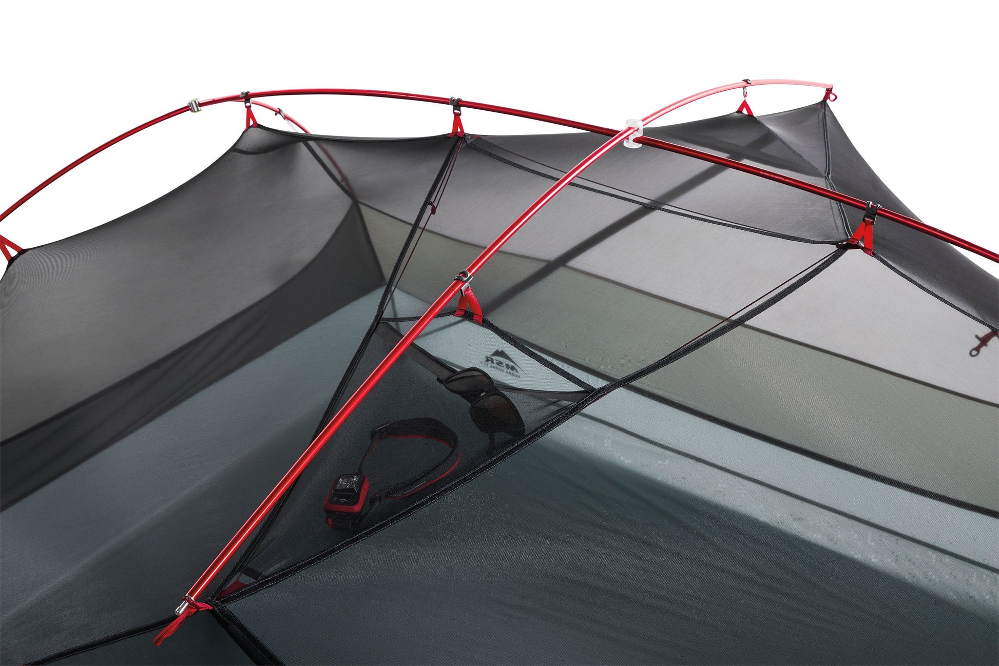 MSR Hubba Hubba™ LT 3-Person Backpacking Tent Outdoor Action- Gear Loft and Clip Detail
