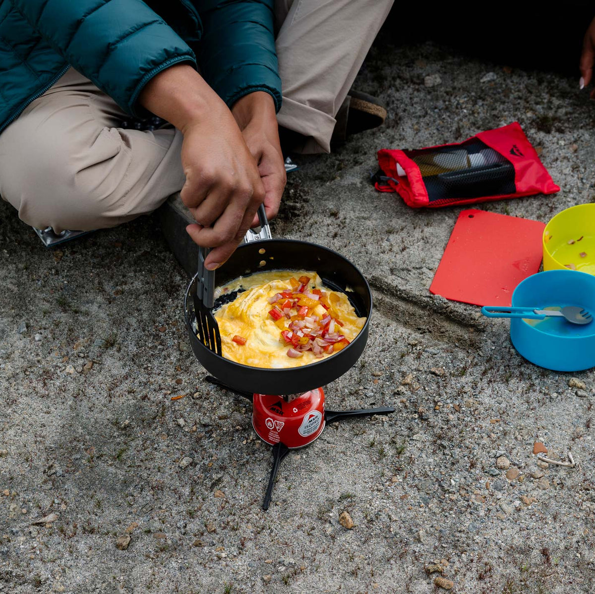 MSR Switch™ Stove System Outdoor Action- Stove with Ceramic Skillet 