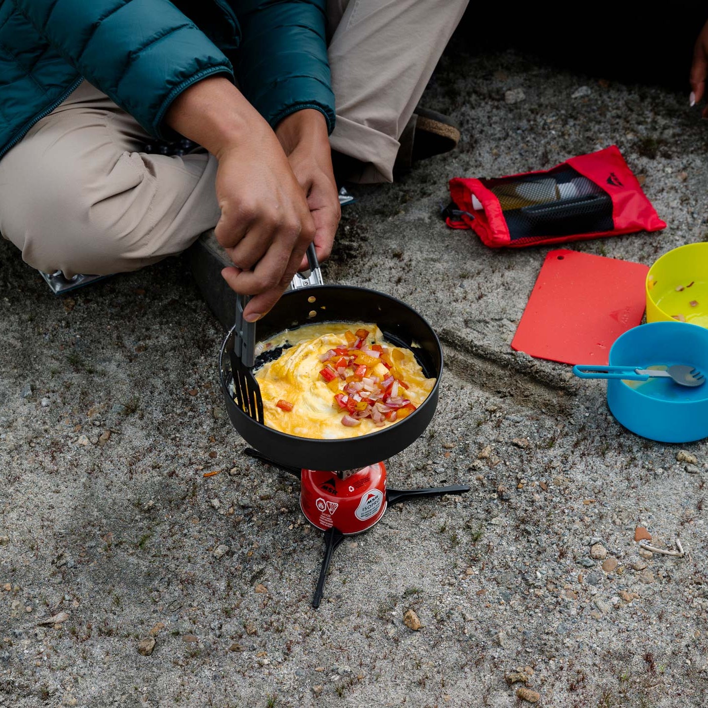 MSR Switch™ Stove System Outdoor Action- Stove with Ceramic Skillet 