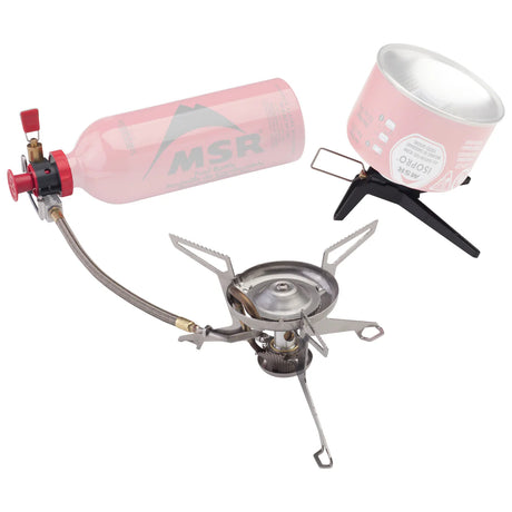MSR Whisperlite Universal Stove Outdoor Action- liquid fuel