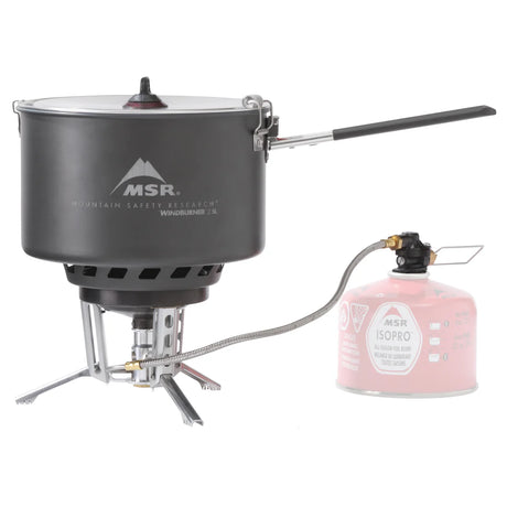 MSR WindBurner® Group Stove System Outdoor Action- 2.5L Sauce Pot + Remote Stove