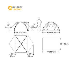 Marmot Tungsten 3P Tent floor plan drawing