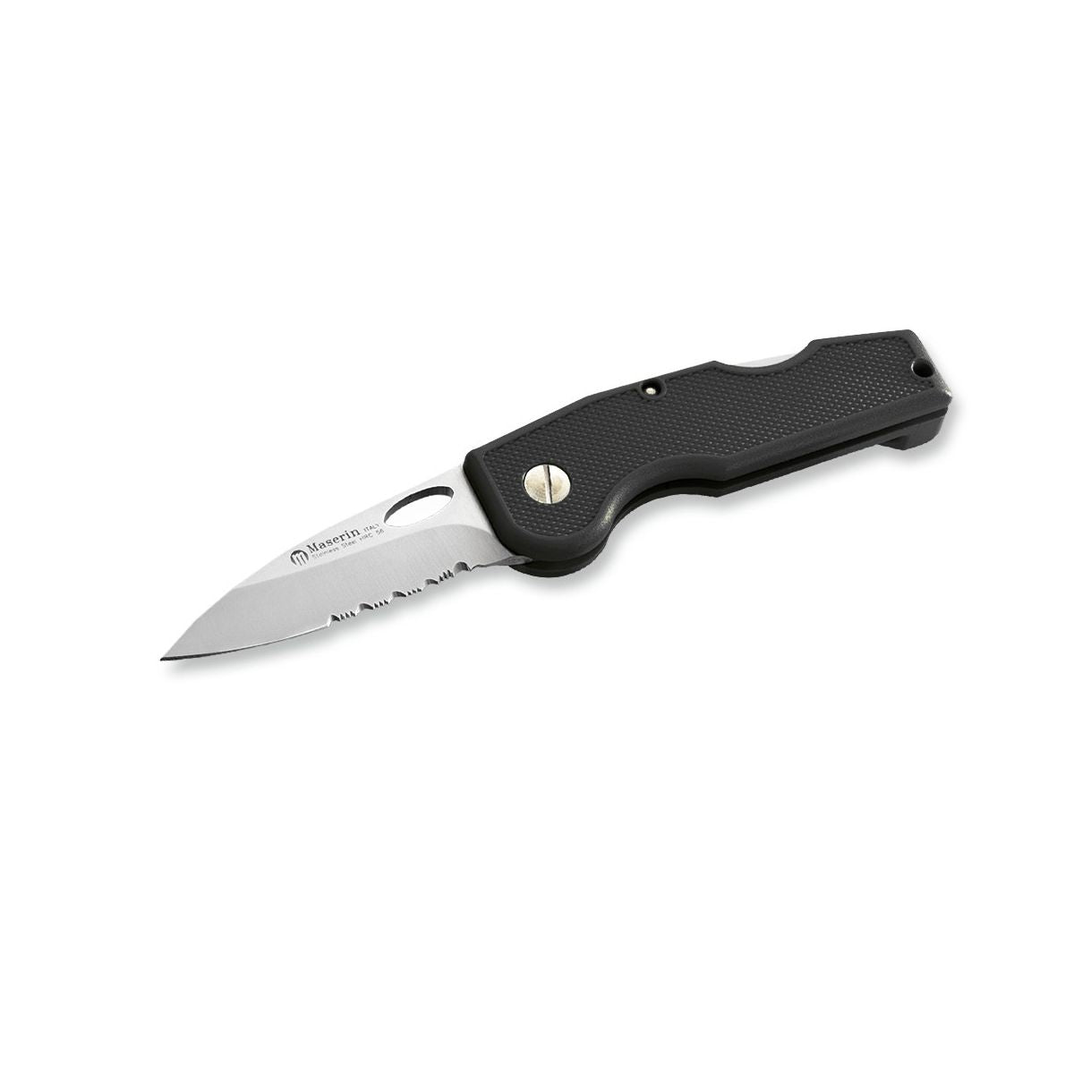 Maserin 217 Pocket lightweight folding knife with thumb hole and nylon clip - everyday carry EDC knife