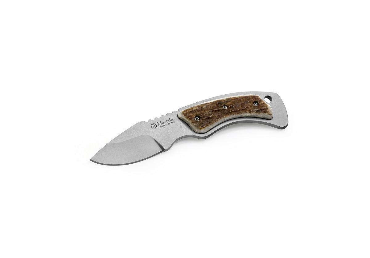 Maserin 924 Mini Trapper with traditional leather sheath and button closure