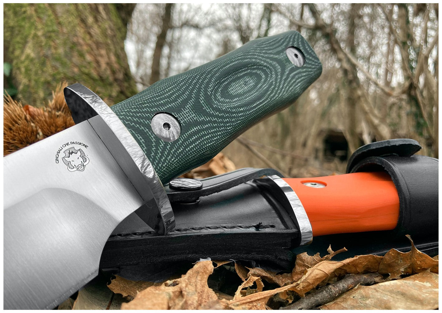 Maserin 977 Bowie 440C steel blade with Wild Boars Our Passion engraved logo - 215mm hunting blade