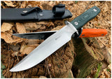Maserin 977 Bowie hunting knife full profile - 345mm overall length fixed blade made in Maniago Italy