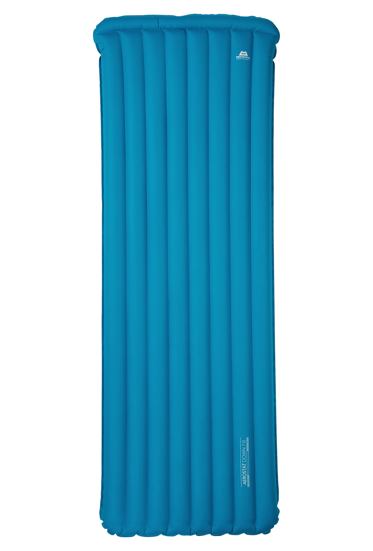 Mountain Equipment Aerostat Down 7.0 Mat Wide Regular in Mykonos Blue - Full Front View