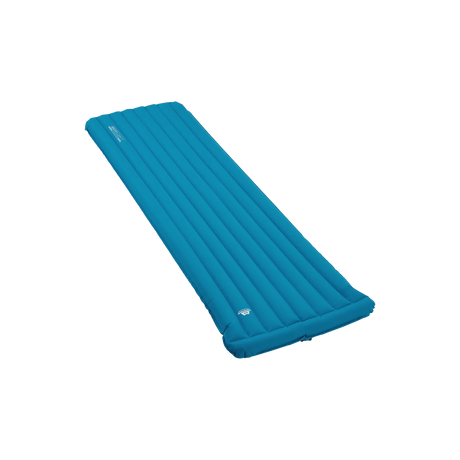 Mountain Equipment Aerostat Down 7.0 Sleeping Mat in Mykonos Blue - Front Angle View