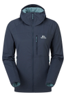 Mountain Equipment Aerotherm Hooded Women's Jacket in Blue Nights - Front flat lay