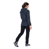 Mountain Equipment Aerotherm Hooded Women's Jacket in Blue Nights - Side model view