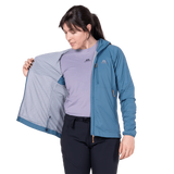 Mountain Equipment Aerotherm Hooded Women's Jacket in Stellar Blue - Elasticated cuff detail