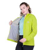 Mountain Equipment Aerotherm Hooded Women's Jacket in Vine Green - Front model view alternate