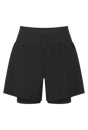 Mountain Equipment Agilix Women's Twin Short in Black - Front flat lay