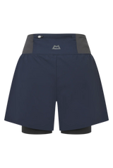 Mountain Equipment Agilix Women's Twin Short in Blue Nights - Back flat lay