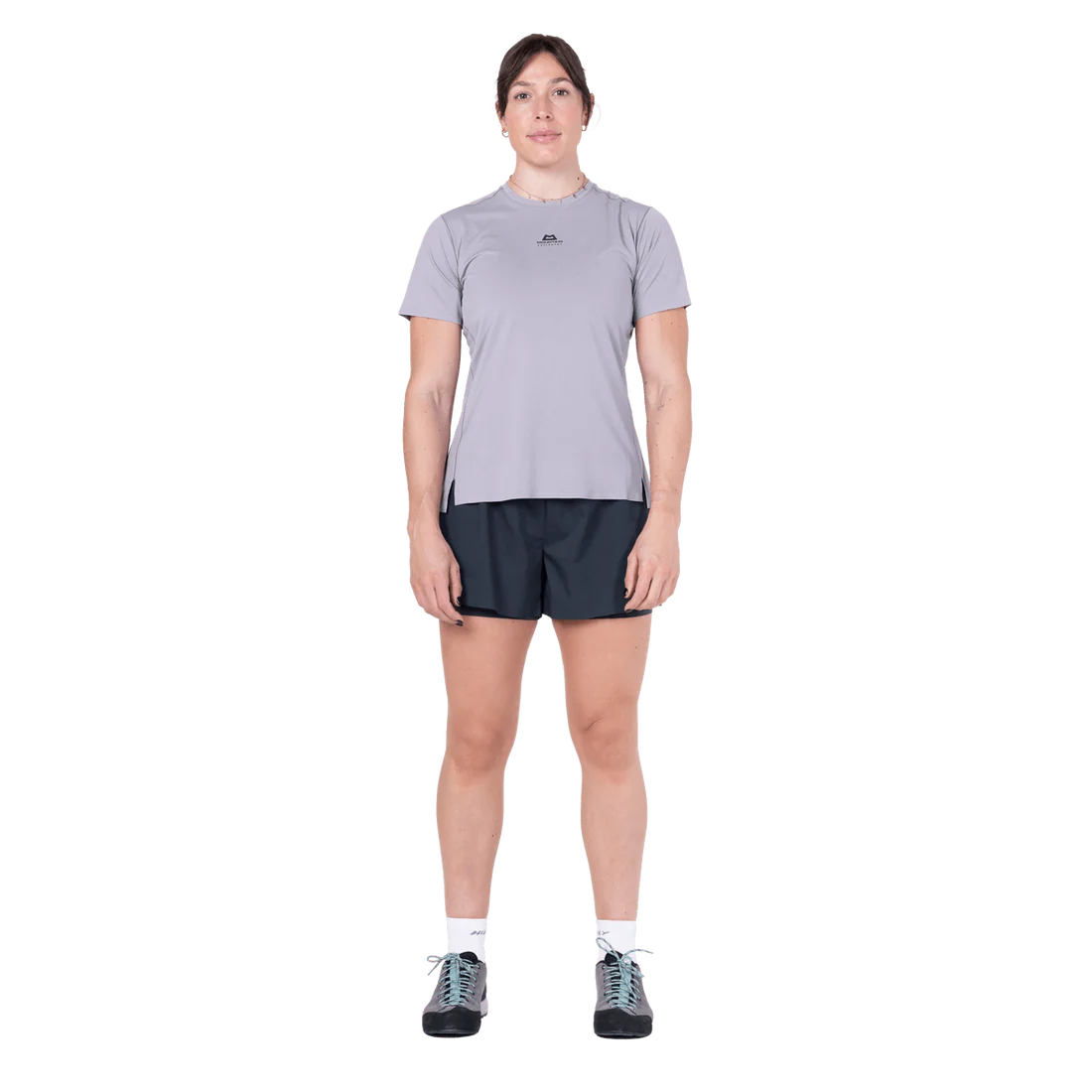 Mountain Equipment Agilix Women's Twin Short in Blue Nights - Front full length model view