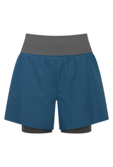 Mountain Equipment Agilix Women's Twin Short in Majolica Blue - Front flat lay