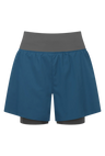 Mountain Equipment Agilix Women's Twin Short in Majolica Blue - Front flat lay