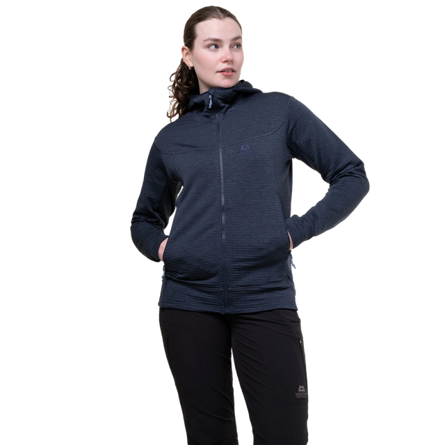 Mountain Equipment Apiro Hooded Women's Jacket in Cosmos - Hand Warmer Pockets
