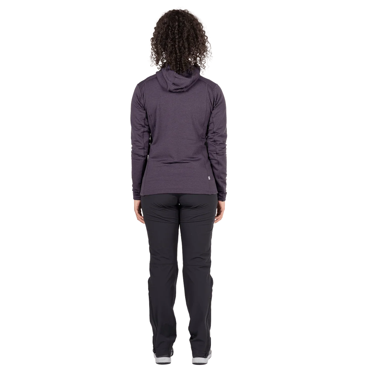 Mountain Equipment Apiro Hooded Women's Jacket in Nightshade - Back, on model