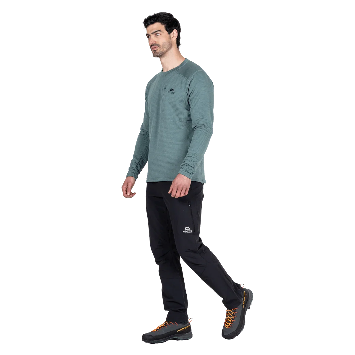 Mountain Equipment Apiro Men's Crew in Goblin Blue - Back on Model 2