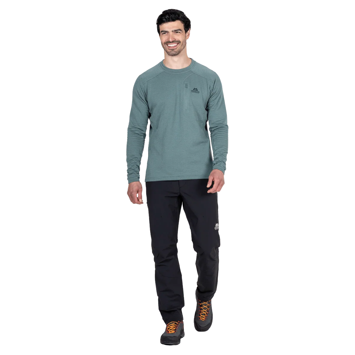 Mountain Equipment Apiro Men's Crew in Goblin Blue - Front Fit on Model 2