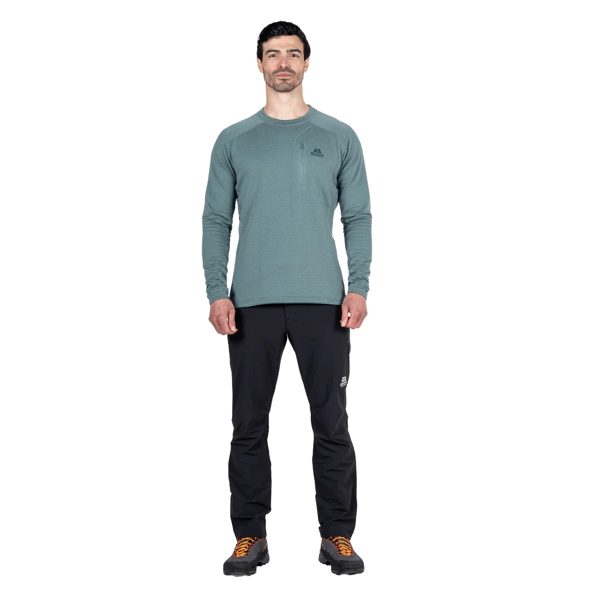 Mountain Equipment Apiro Men's Crew in Goblin Blue - Front Fit on Model