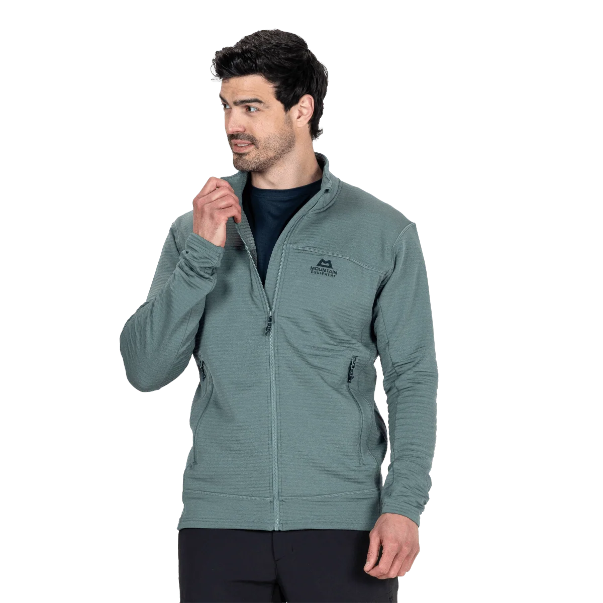 Mountain Equipment Apiro Men's Jacket in Goblin Blue - Candid on Model