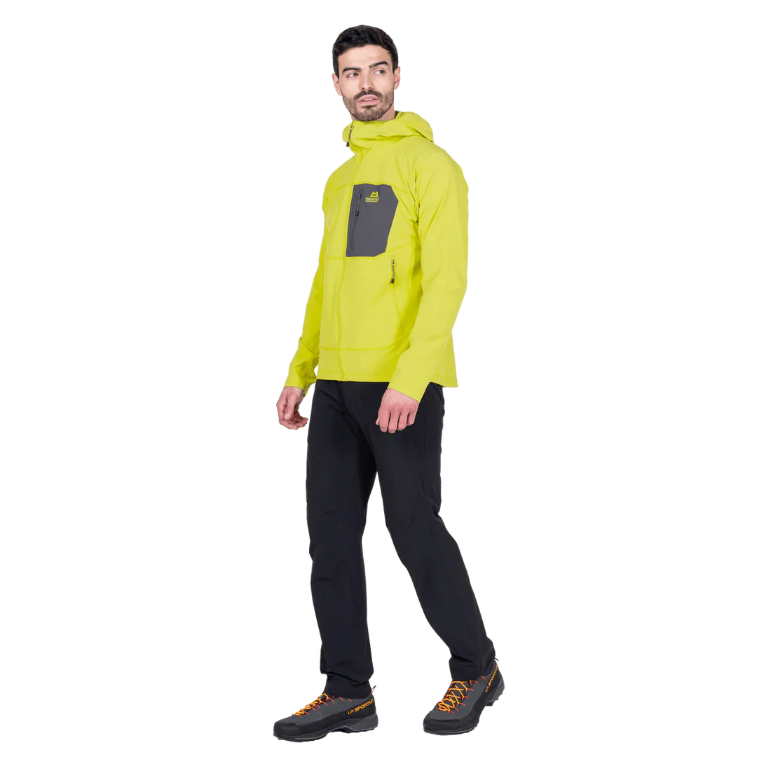 Mountain Equipment Arrow Hooded Men's Jacket in Vine/Anvil Grey - On Model Back