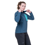 Mountain Equipment Arrow Hooded Women's Jacket in Dusk/Topaz - On Model Back