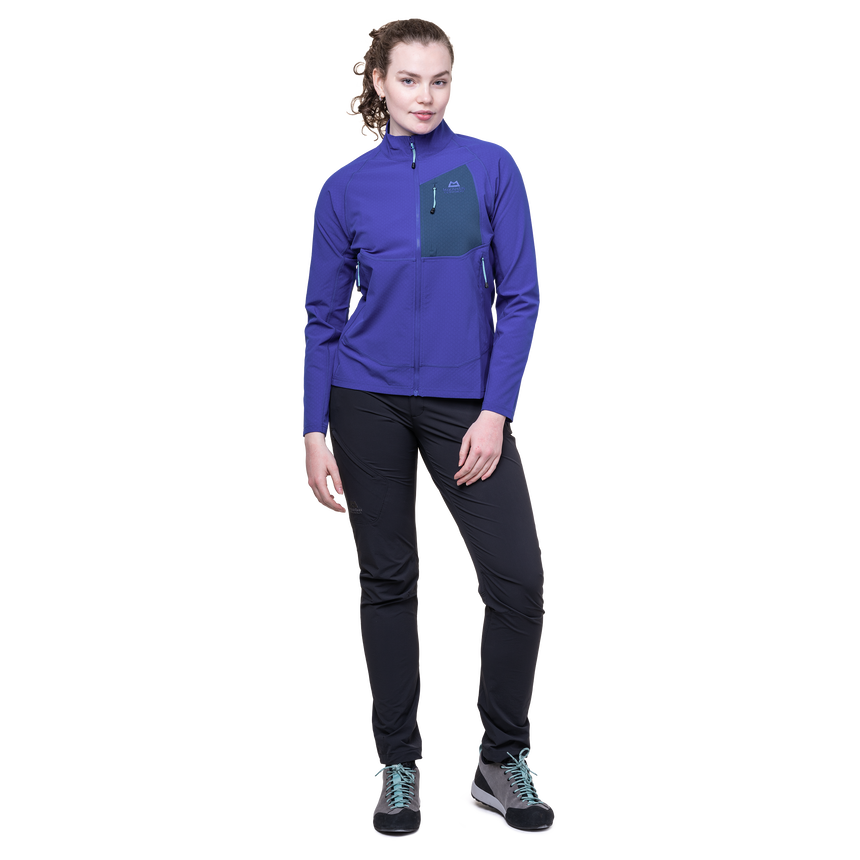 Mountain Equipment Arrow Women's Jacket in Clematis/Dusk - On Model Front Full