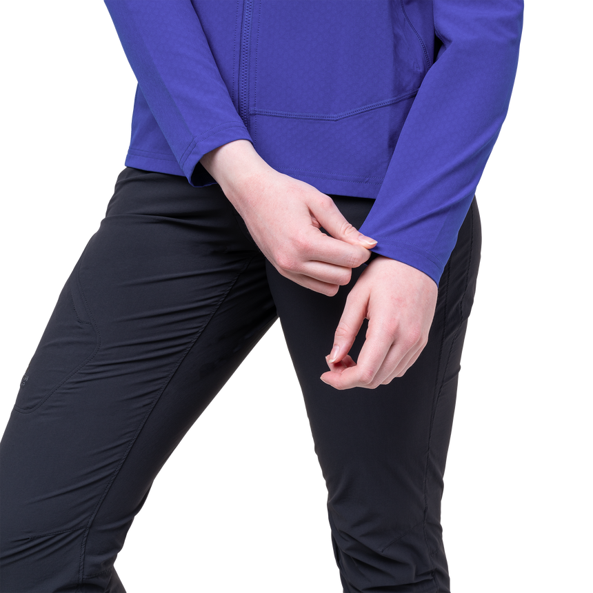 Mountain Equipment Arrow Women's Jacket in Clematis/Dusk - Pocket Zip Detail