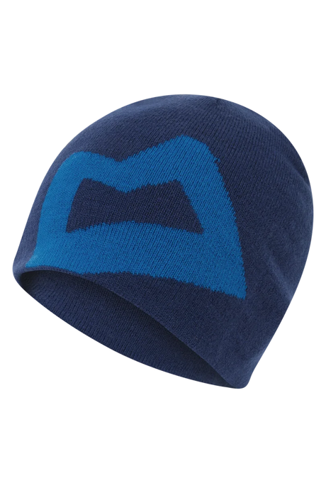 Mountain Equipment Branded Knitted Beanie in Admiral/Atlantic - Front