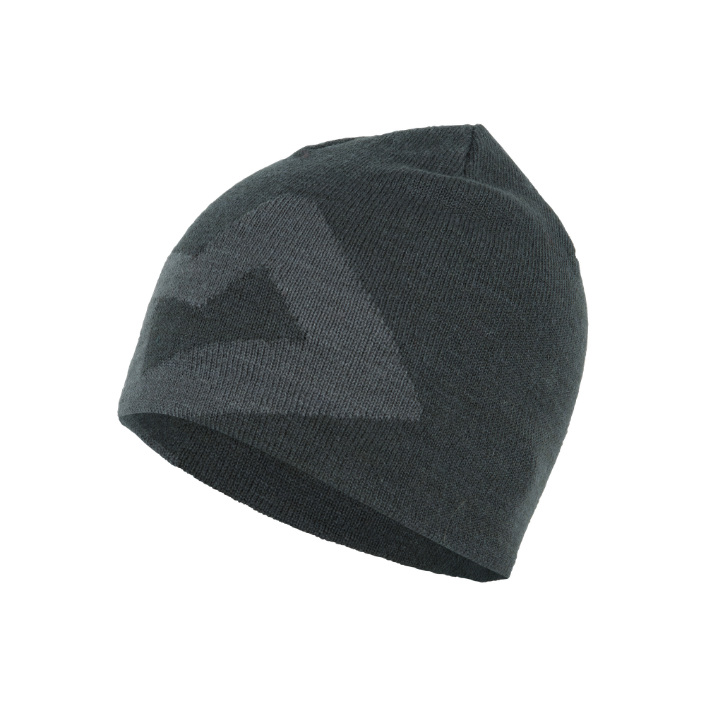 Mountain Equipment Branded Knitted Beanie in Raven/Shadow - Front