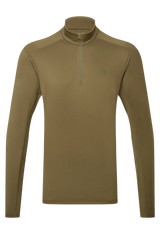 Mountain Equipment Cerrig Men's LS Zip T in Drab Green - Front