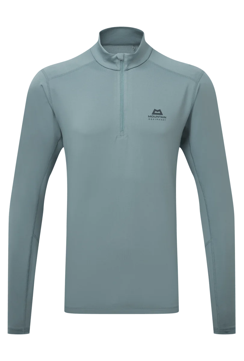Mountain Equipment Cerrig Men's LS Zip T in Goblin Blue - Front