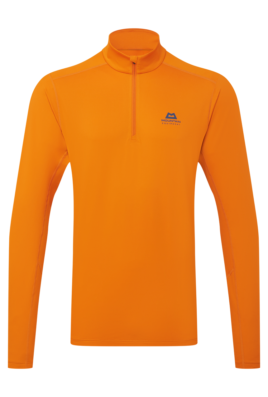 Mountain Equipment Cerrig Men's LS Zip T in Rust - Front