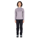 Mountain Equipment Cerrig Women's LS Zip T in Allium - Front on Model 3
