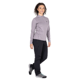 Mountain Equipment Cerrig Women's LS Zip T in Allium - Side on Model 2