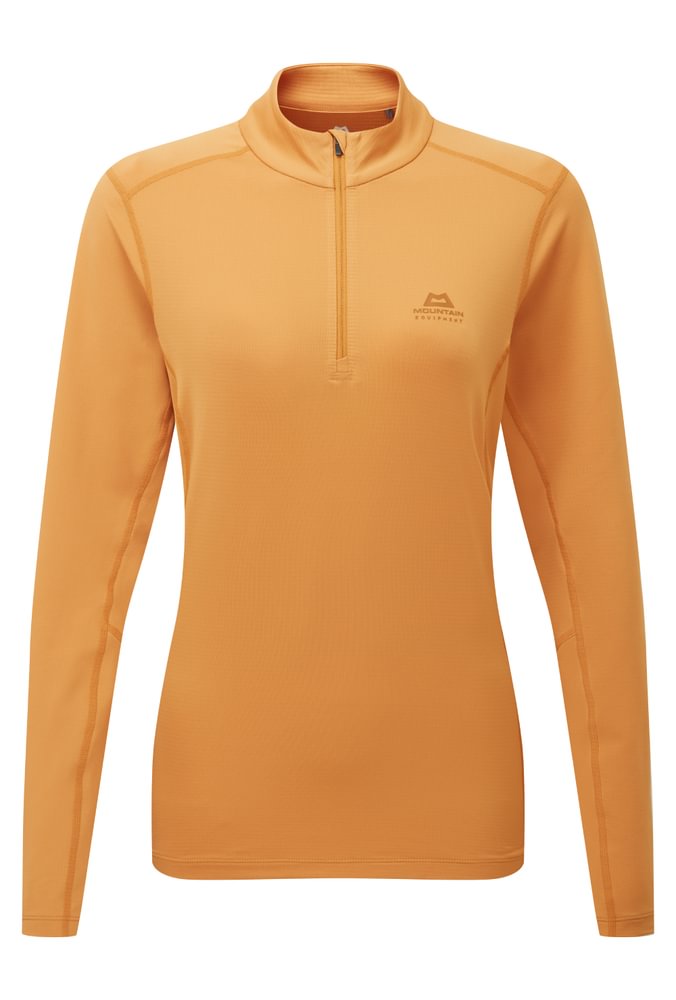 Mountain Equipment Cerrig Women's LS Zip T in Butterscotch - Front