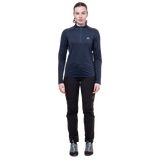Mountain Equipment Cerrig Women's LS Zip T in Cosmos - Back on Model