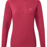 Mountain Equipment Cerrig Women's LS Zip T in Maroon - Front