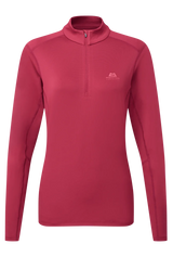 Mountain Equipment Cerrig Women's LS Zip T in Maroon - Front