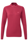 Mountain Equipment Cerrig Women's LS Zip T in Maroon - Front