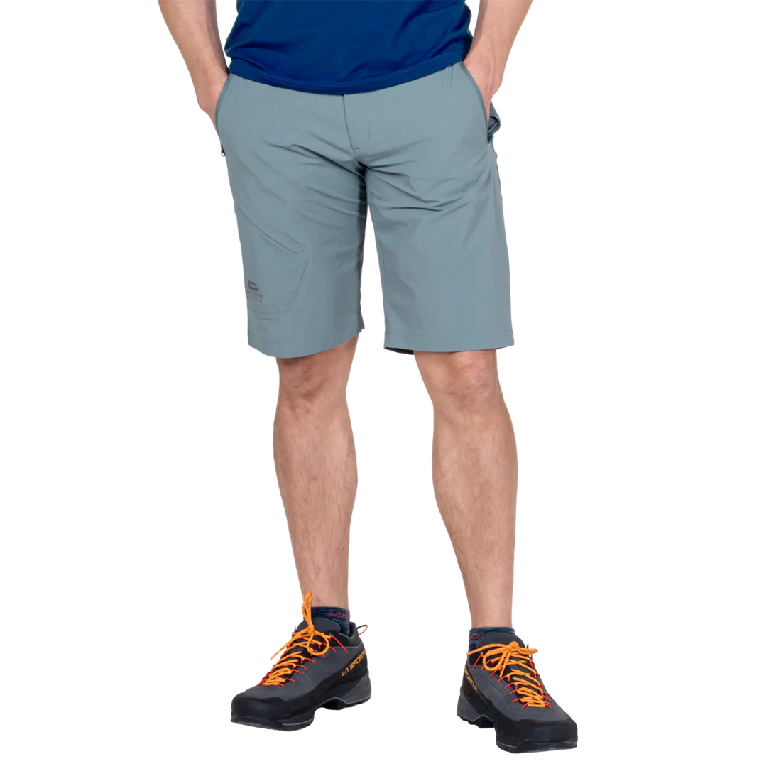 Mountain Equipment Comici Men's Short in Goblin Blue - Hem Detail