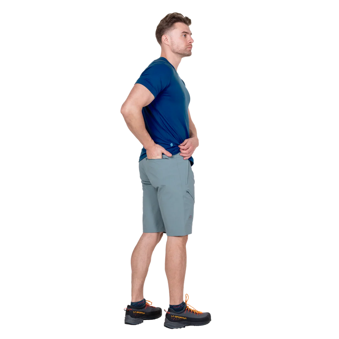 Mountain Equipment Comici Men's Short in Goblin Blue - Walking Back Model