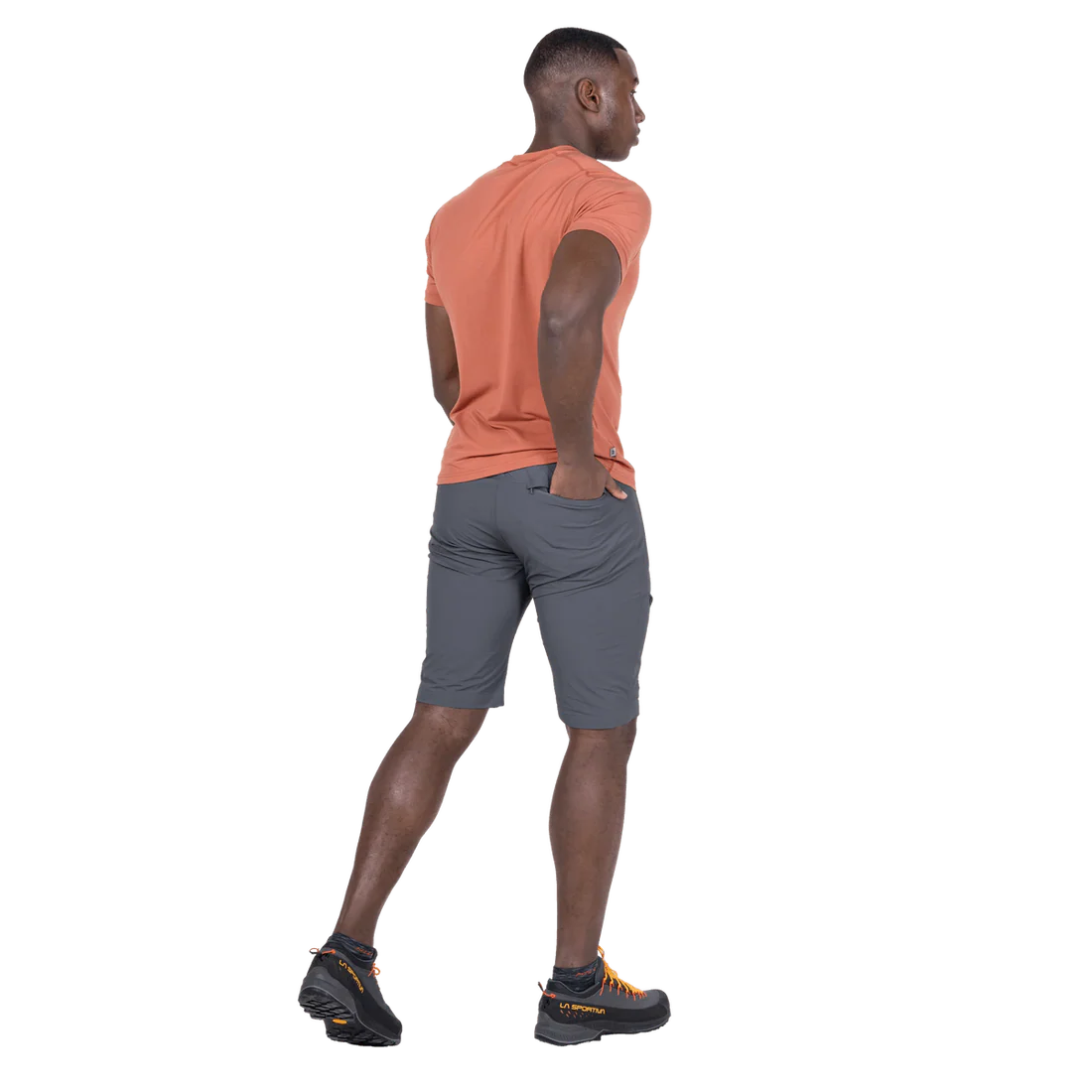 Mountain Equipment Comici Men's Short in Ombre Blue - Walking Side Model