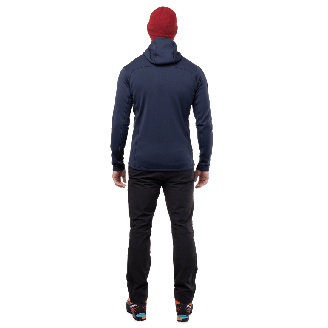 Mountain Equipment Durian Hooded Men's Jacket in Cosmos - Back Fit
