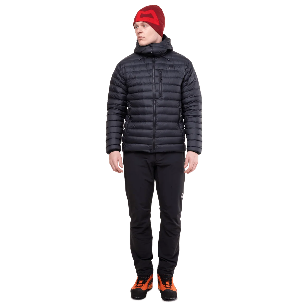 Mountain Equipment Earthrise Hooded Men's Jacket in Black/Black - worn