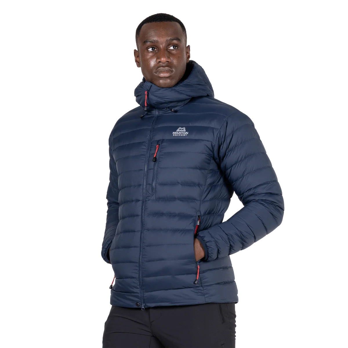 Mountain Equipment Earthrise Hooded Men's Jacket in Cosmos - Fabric Detail Model